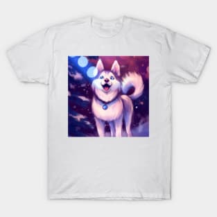 Cute Siberian Husky Drawing T-Shirt